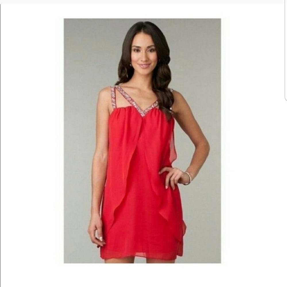 Hailey Logan red dress